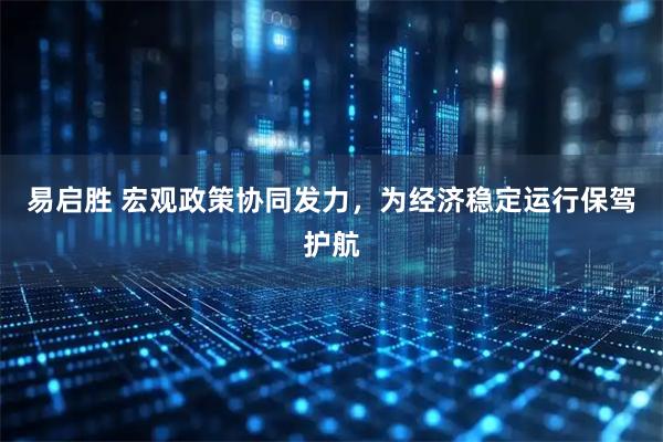 易启胜 宏观政策协同发力，为经济稳定运行保驾护航